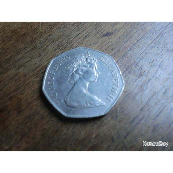 monnaie 10 pence elisabeth II  1980