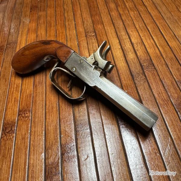 TR�S BEAU PISTOLET A PERCUSSION JUXTAPOS�S DE DEFENSE CIRCA 1840