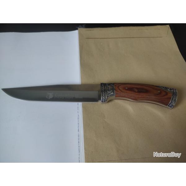 POIGNARD DE CHASSE COLUMBIA MANCHE BOIS 30.5 CM
