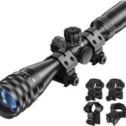 Lunette de Vis&eacute;e 6-24x50 AO Eclair&eacute;e Rouge Vert Bleu avec Pare-Soleil  Chasse Tir Sportif