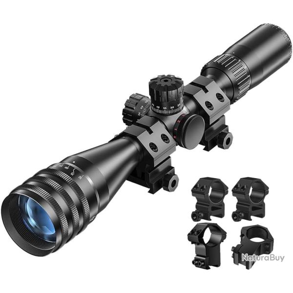 Lunette de Vis�e 6-24x50 AO Eclair�e Rouge Vert Bleu avec Pare-Soleil  Chasse Tir Sportif