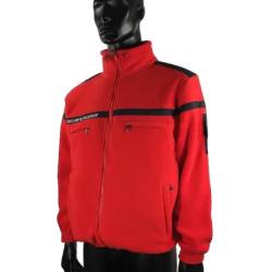 Veste polaire SSIAP rouge bande marine brod&eacute; SECURITE INCENDIE ROUGE 4XL
