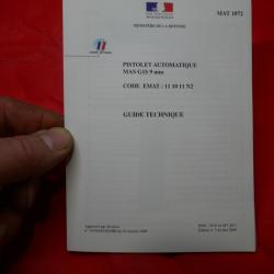 Guide Technique Pistolet Automatique MAS G1S 9mm