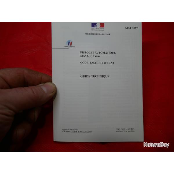 Guide Technique Pistolet Automatique MAS G1S 9mm