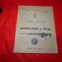 Guide Technique Mitrailleuse 7.5mm Mod&egrave;le 1931 Type E