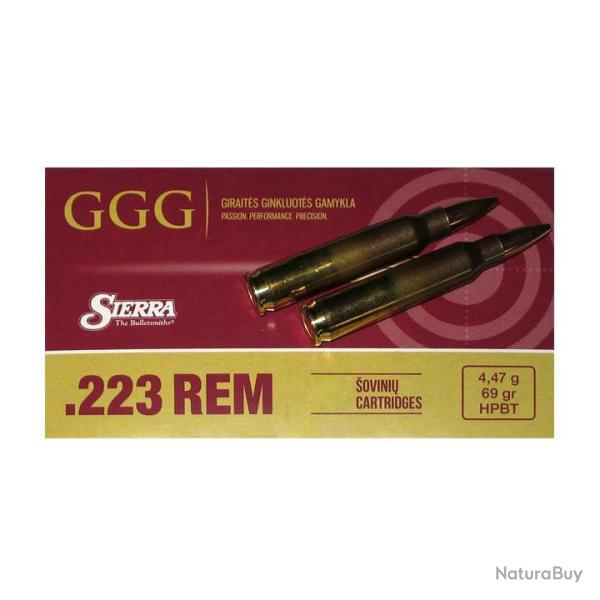 CARTOUCHES GGG .223 69gr HPBT NOSLER x20