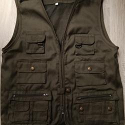 Gilet chasse multipoches kaki 12 Ans