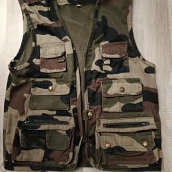 Gilet de chasse enfant camouflage 8 ans