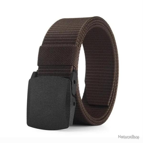 CEINTURON MILITAIRE � BOUCLE AUTOMATIQUE - MARRON