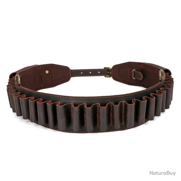 CARTOUCHI�RE DE LUXE EN CUIR POUR 25 CARTOUCHES CALIBRE 12 + POCHETTES - LIVRAISON GRATUITE