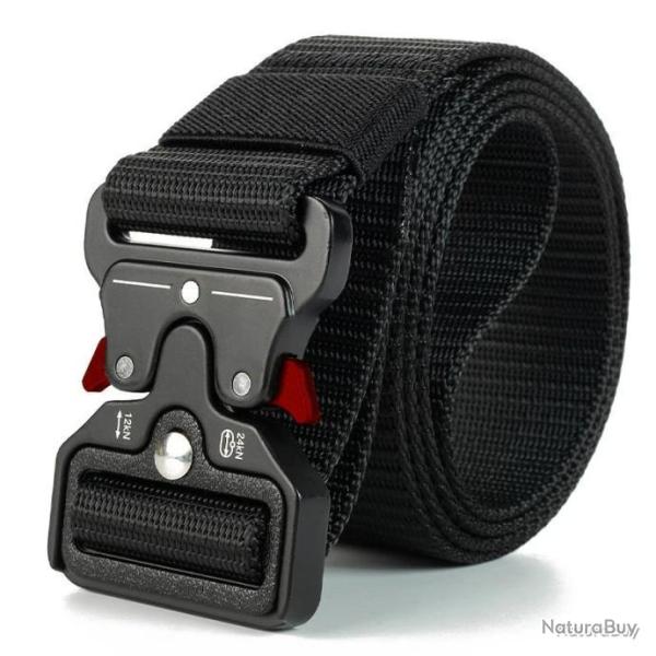 CEINTURE TACTIQUE � BOUCLE PAPILLON - NOIR/ROUGE