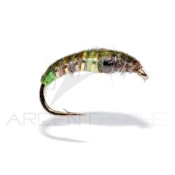 Mouche FMF Nymphe tungst&egrave;ne depth charge green pea 813 H12