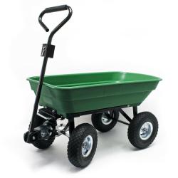Chariot de jardin &agrave; main 125 litres capacit&eacute; 350 kg benne basculante remorque brouette 16_0002564