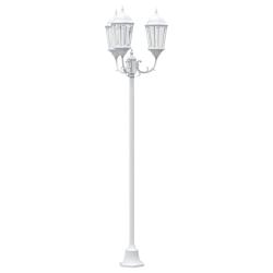 Lumi&egrave;re de jardin vintage 57 x 49 x 241 cm &eacute;clairage fort ambiance accueillante en aluminium blanc