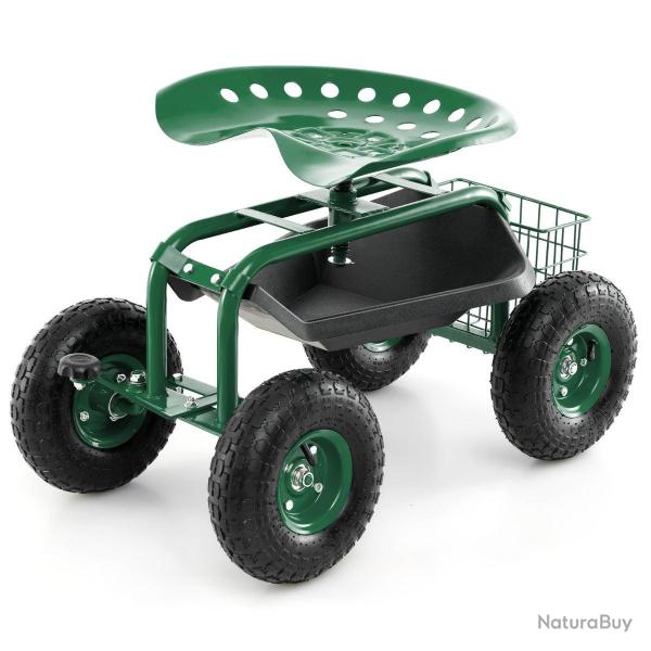 Chariot de jardin avec poign�e extensible 82,5 x 45,5 x 54,5 cm si�ge ergonomique fonctionnel desig