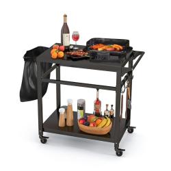 Chariot de jardin sur roulettes 108 x 50,5 x 88 cm polyvalent avec grand espace de rangement style