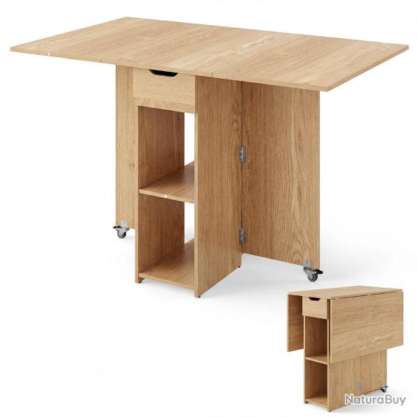 Table pliante extensible 120 x 72 x 75 cm avec rangement pratique pour bureau et salle � manger en