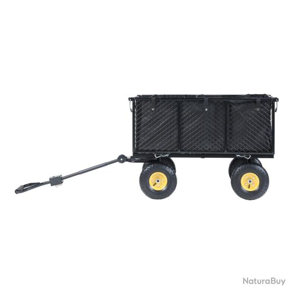 Chariot de jardin parois lat�rales rabattables capacit� de charge 550 kg noir jaune 03_0009217