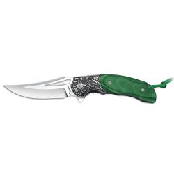Couteau  pliant stamina vert  lame de 9.30 cm