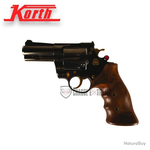 Revolver KORTH Classic 3'' High Polished Glossy Noir Lux Wood Box&Classic Grip Cal 44 Rm