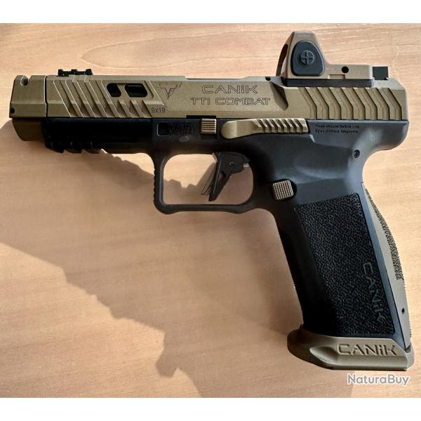 CANIK TTI COMBAT CAL 9X19 + Point rouge TRIJICON RMR 3.25 MOA