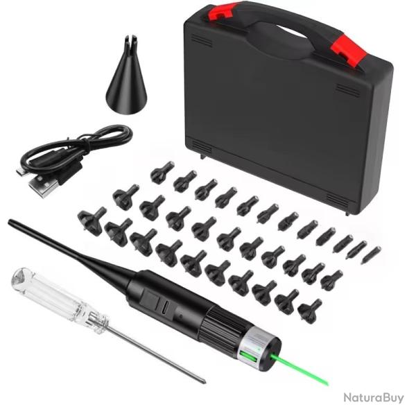 Collimateur de r�glage Vert Professionnel USB en mallette calibre 0.17 jusqu'� calibre 12 GA
