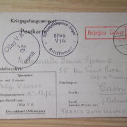 lettre 1940 document militaire prisonnier guerre