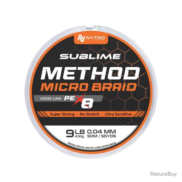NYTRO TRESSE SUBLIME PE-X8 METHOD MICROBRAID HOOK LINE 50M NYTRO 50m 0,04mm