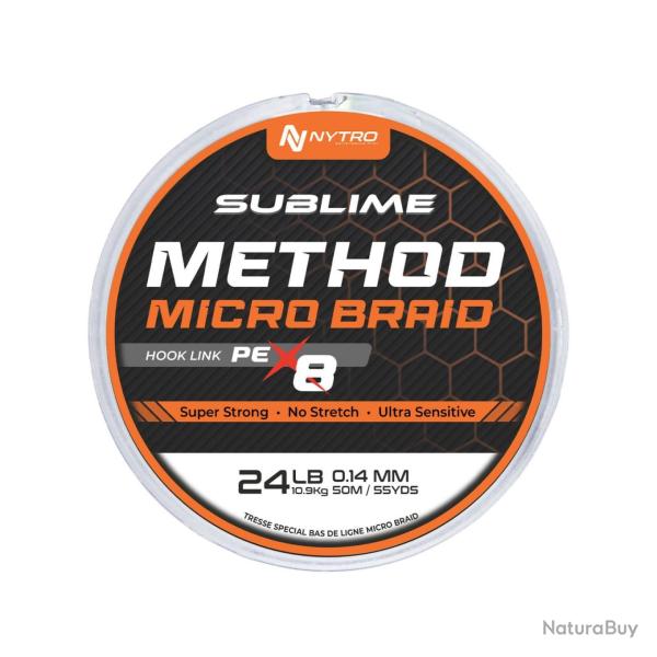 NYTRO TRESSE SUBLIME PE-X8 METHOD MICROBRAID HOOK LINE 50M NYTRO 0,14mm 50m