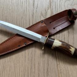 Dague de chasse Sheffield bois de cerf belle pointe