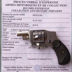 Superbe revolver KOLB hammerless 22 Rimfire