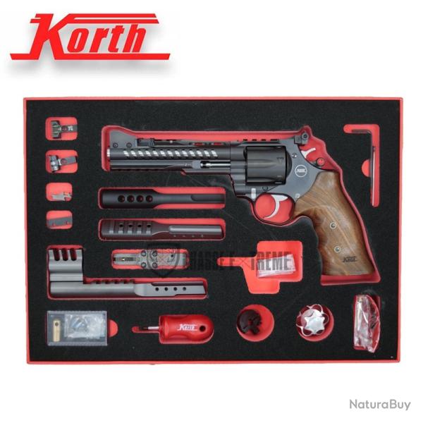 Revolver KORTH Super Sport GTS Noir 6'' Jim Wilson Grip Cal 357 Mag avec kit Performance