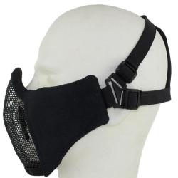 Demi-masque grillag&eacute; Airsoft Black Eagle - Protection visage m&eacute;tal respirant