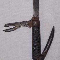 Ancien couteau de poche multifonction marine