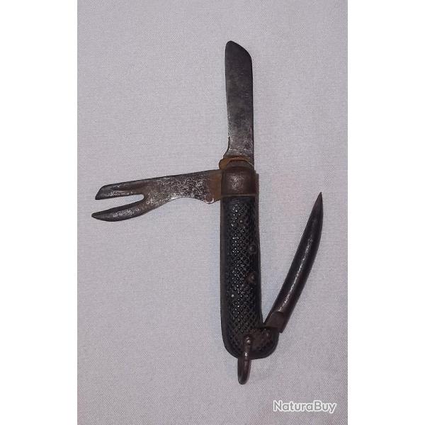 Ancien couteau de poche multifonction marine