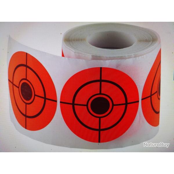 Pastille autocollantes orange diam�tre 50 x 250