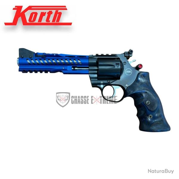 Revolver KORTH Super Sport GTA Bleu 6'' Jim Wilson Grip Noir&Bleu Cal 357 Mag