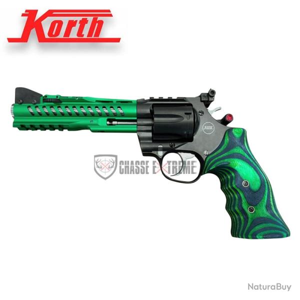 Revolver KORTH Super Sport GTA Vert 6'' Jim Wilson Grip Noir&Vert Cal 357 Mag
