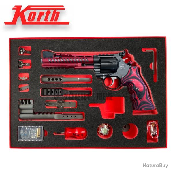 Revolver KORTH Super Sport GTA Rouge 6'' Jim Wilson Grip Noir&Rouge Cal 357Mag avec kit Performance