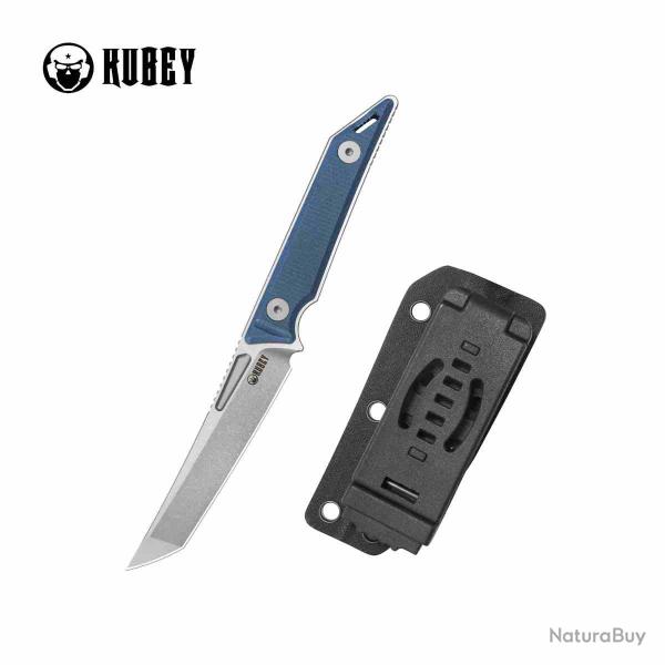 Couteau Kubey Goliath Lame Tanto Acier 14C28N Manche Denim Micarta �tui Kydex KUB430C