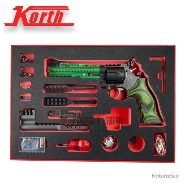 Revolver KORTH Super Sport GTA Vert 6'' Jim Wilson Grip Noir&Vert Cal 357 Mag avec kit Performance