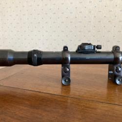 Lunette E. K&Ouml;HLER Wetzlar 2,5 x 64 en acier avec montage DISKOP  acier, d&eacute;rivable pour rail de 11 mm