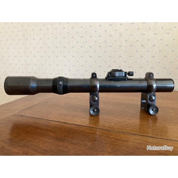 Lunette E. K�HLER Wetzlar 2,5 x 64 en acier avec montage DISKOP  acier, d�rivable pour rail de 11 mm