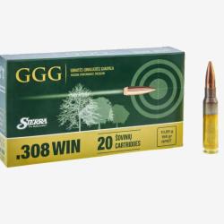 Boite de 20 cartouches GGG cal 308 Win 168gr HPBT Match