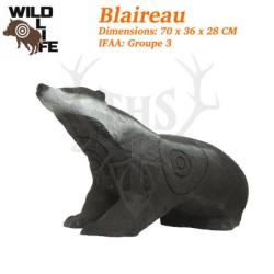 WILD LIFE Blaireau 3D Cible Tir &agrave; l'Arc - Groupe 3 - 70&times;36&times;28 cm