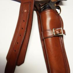 HOLSTER + CARTOUCHIERE WESTERN  , BUSCADERO "COLORADO"(Entreprise artisanale fran&ccedil;aise)