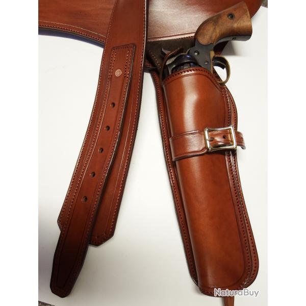 HOLSTER + CARTOUCHIERE WESTERN  , BUSCADERO "COLORADO"(Entreprise artisanale fran�aise)