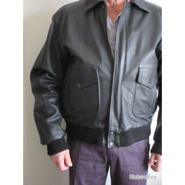 BLOUSON DE CUIR STYLE AVIATEUR