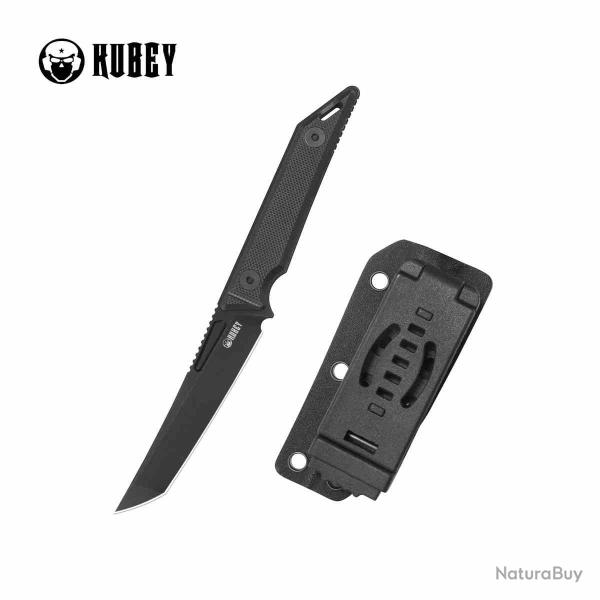 Couteau Kubey Goliath Lame Tanto Acier 14C28N Manche Black G10 �tui Kydex KUB430B