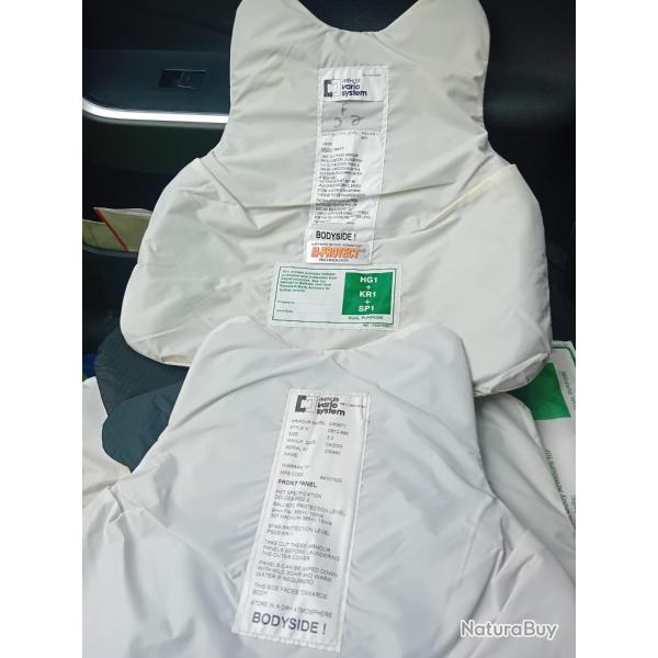 Ench�re lot de 2 plaques balistiques 3a contre les armes de poings et les lames  MEHLER 33X34 cm